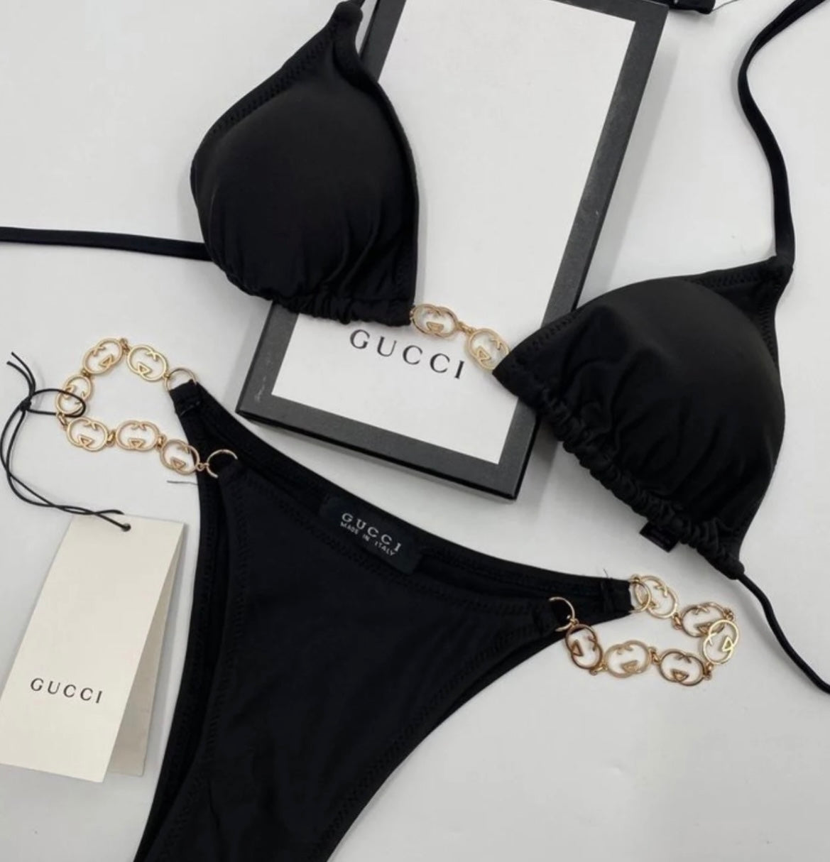 Black chain bikini