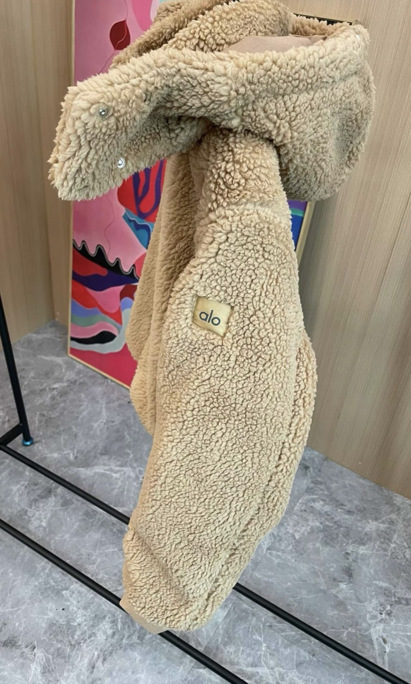Brown teddy hooded fleece