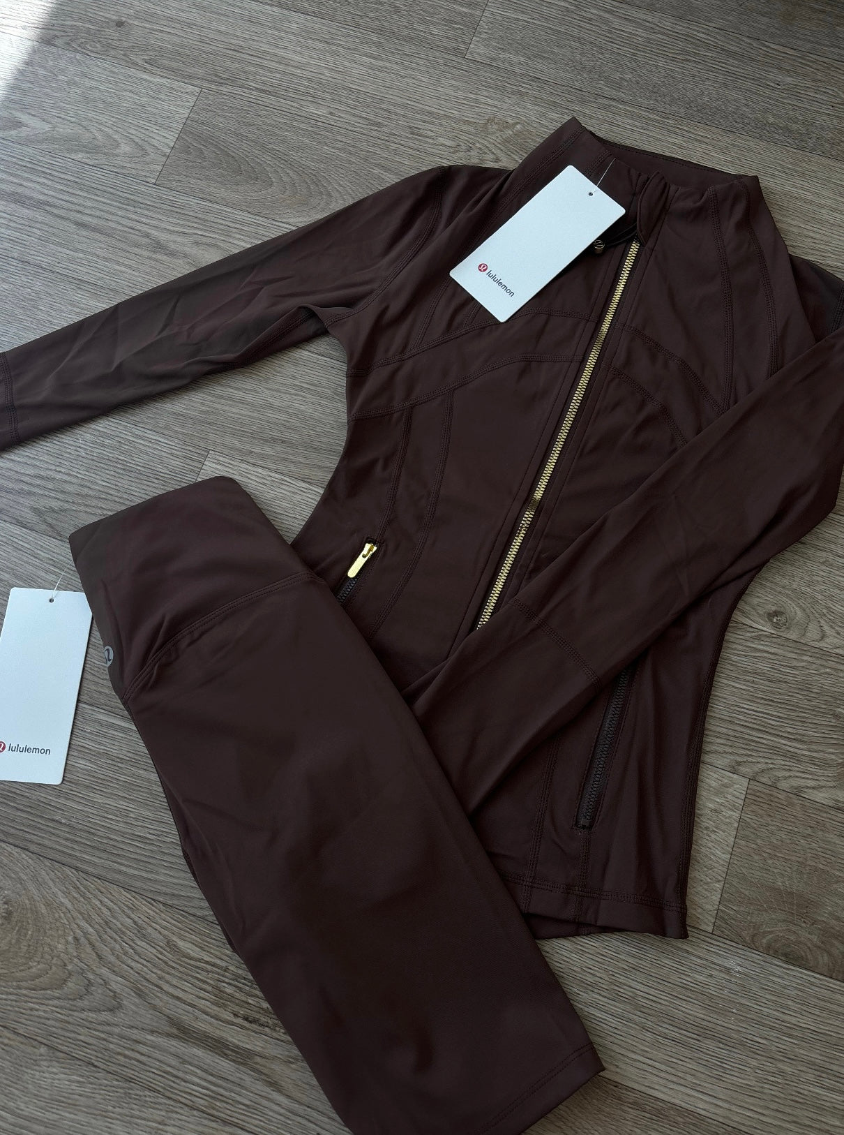Chocolate brown & gold shorts set