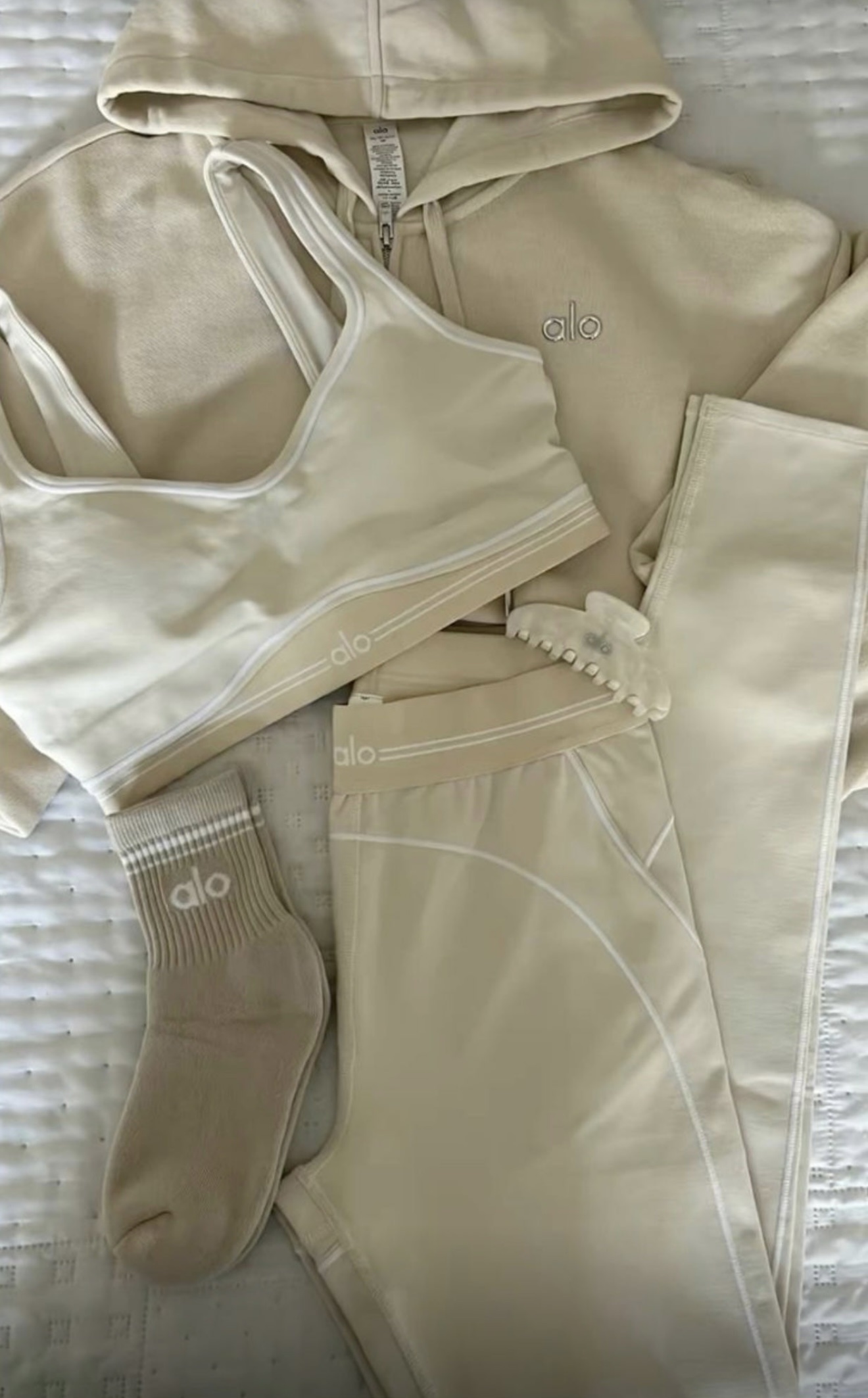 Cream Leggings & top set