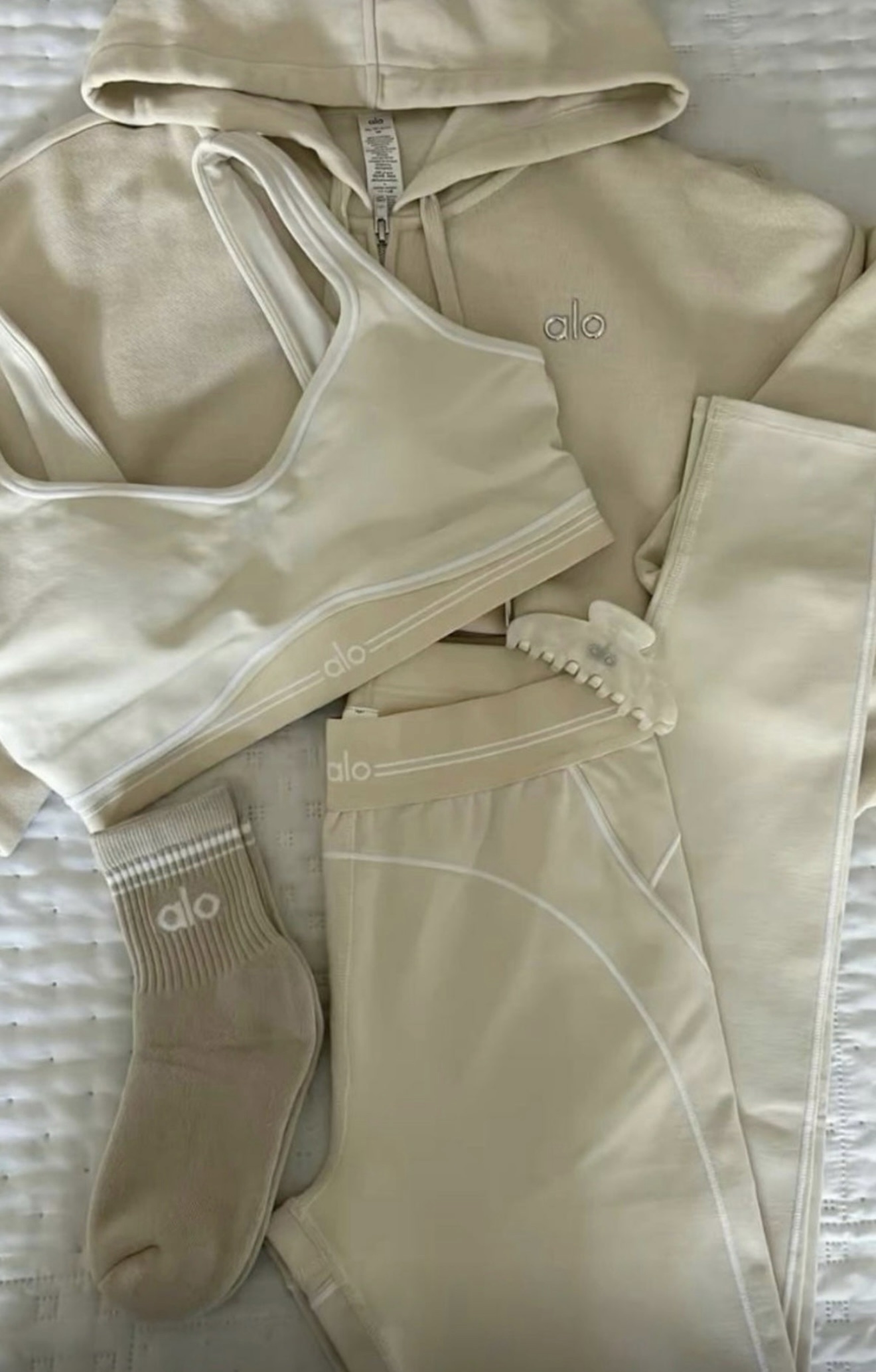 Cream leggings set  in stock