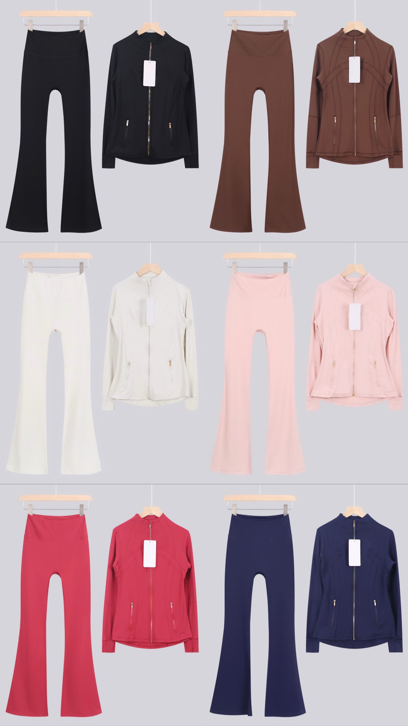 Flared zip up sets