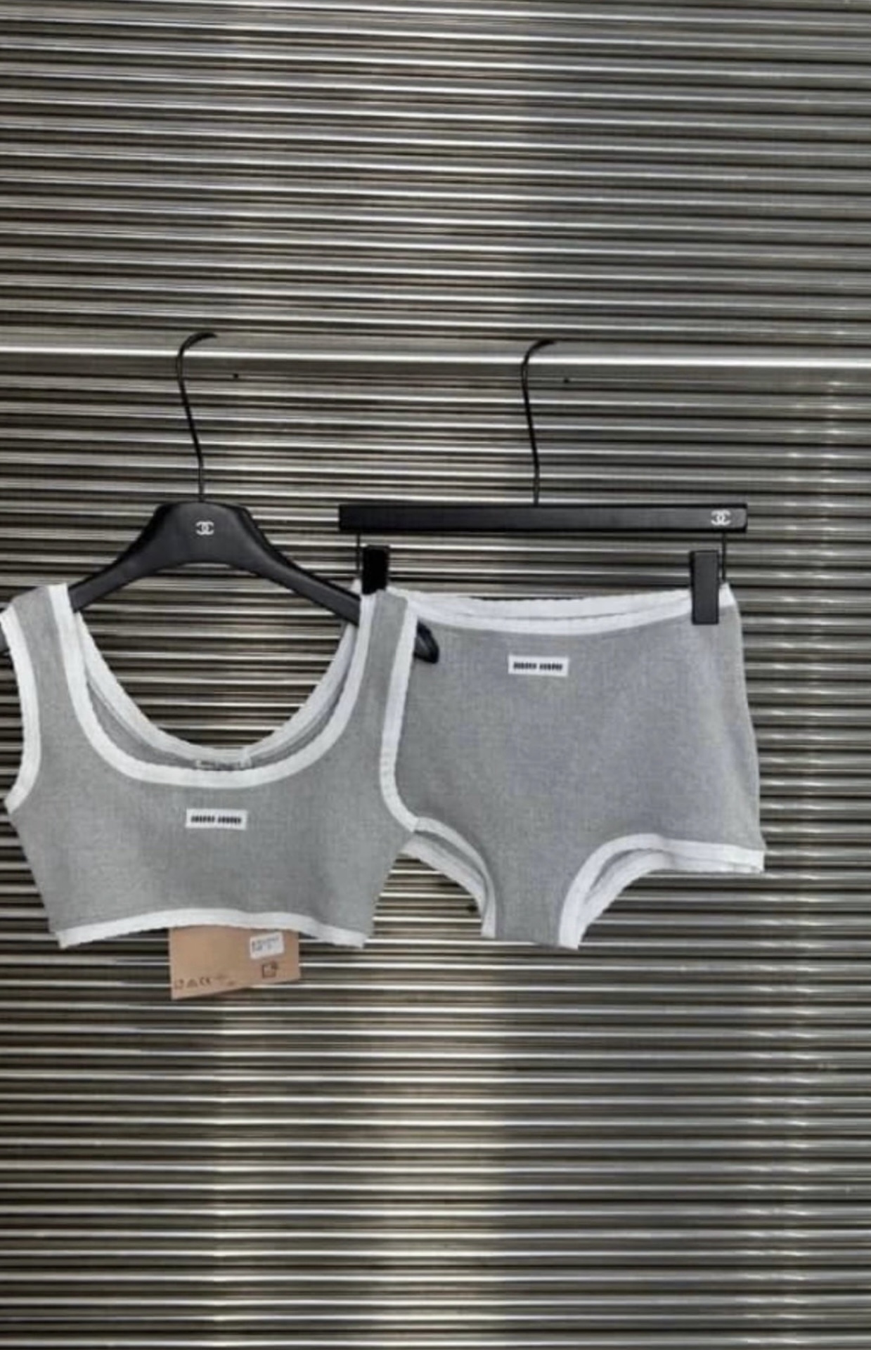 Grey shorts set in stock