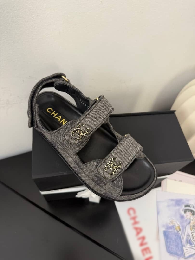 Grey strap sandals