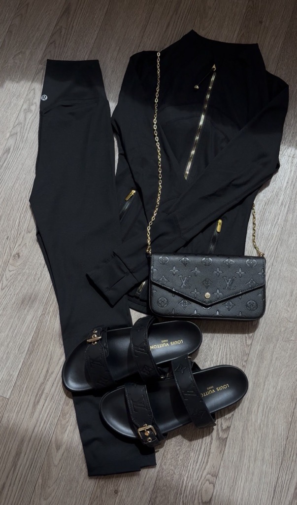 black & gold zip up set
