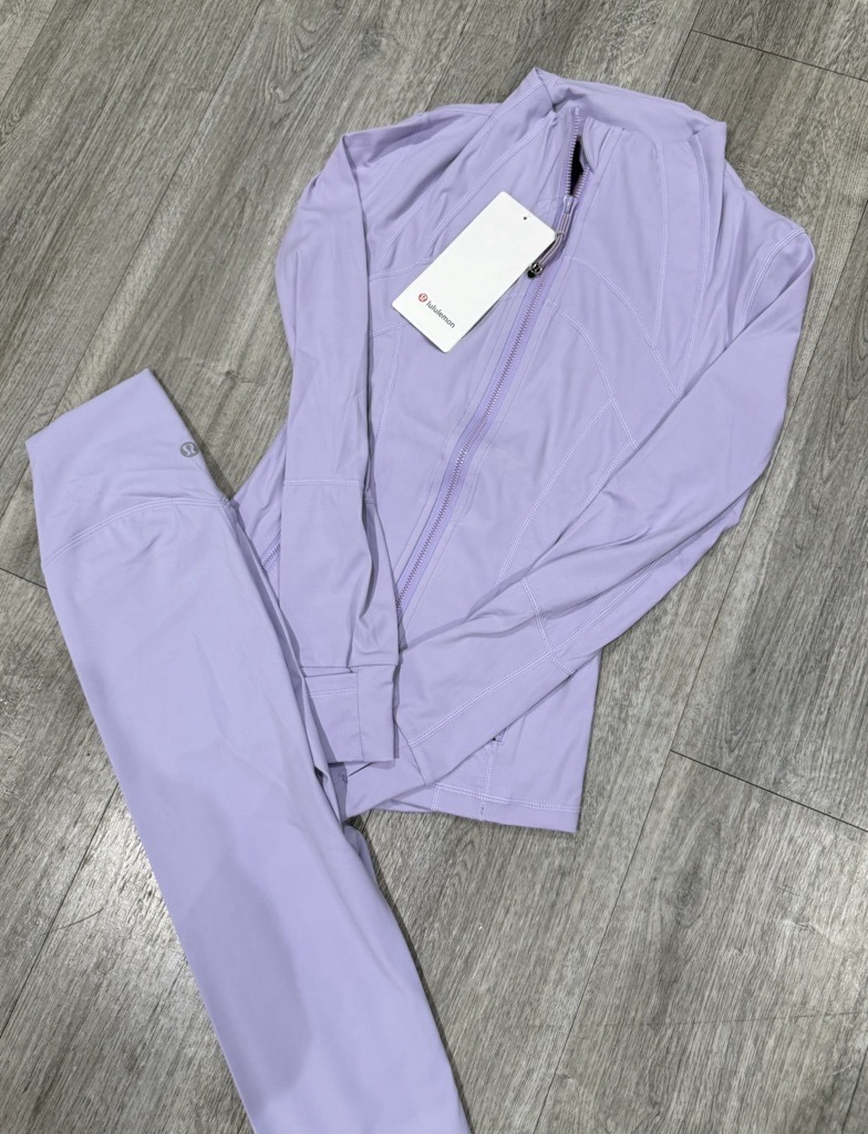 lilac zip up & leggings set
