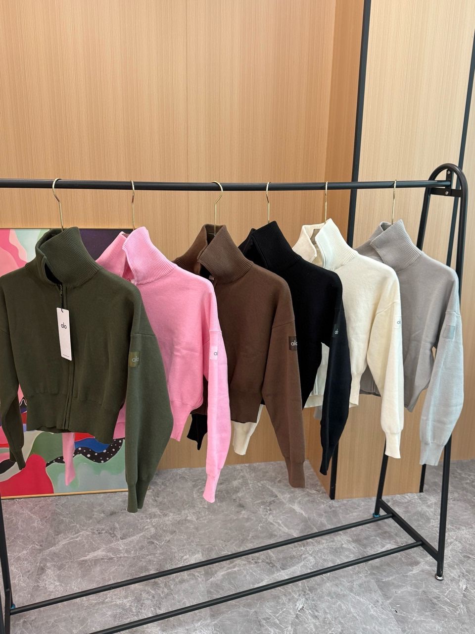 Knitted zip up