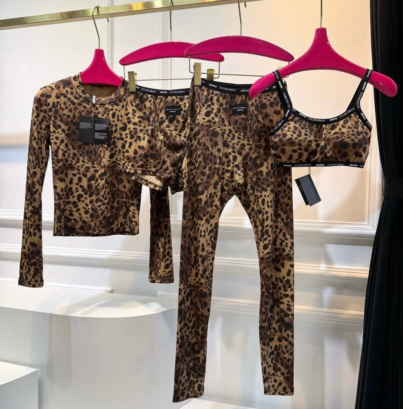 Leopard Print Leggings & Shorts set