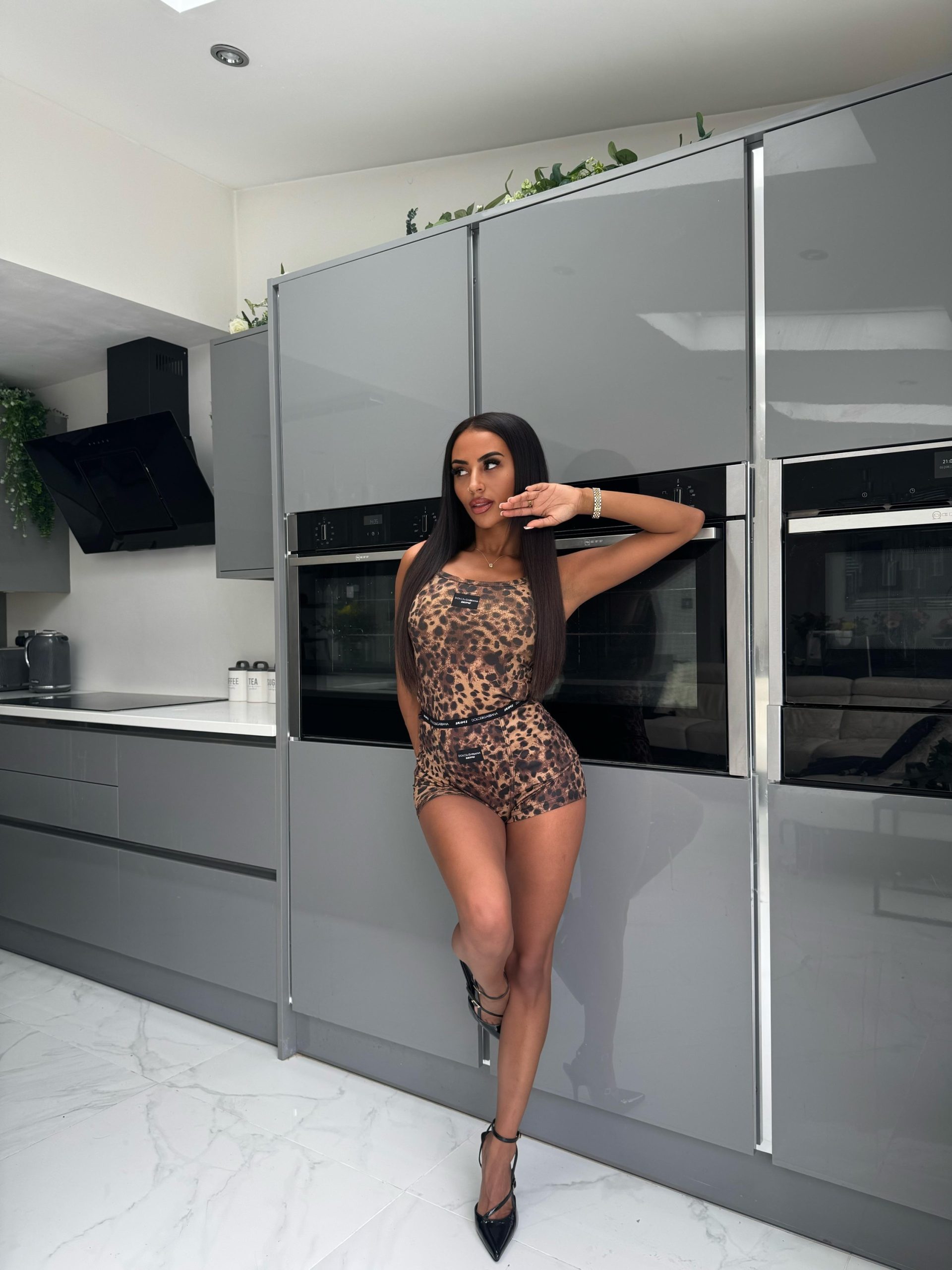 Leopard Print Shorts set