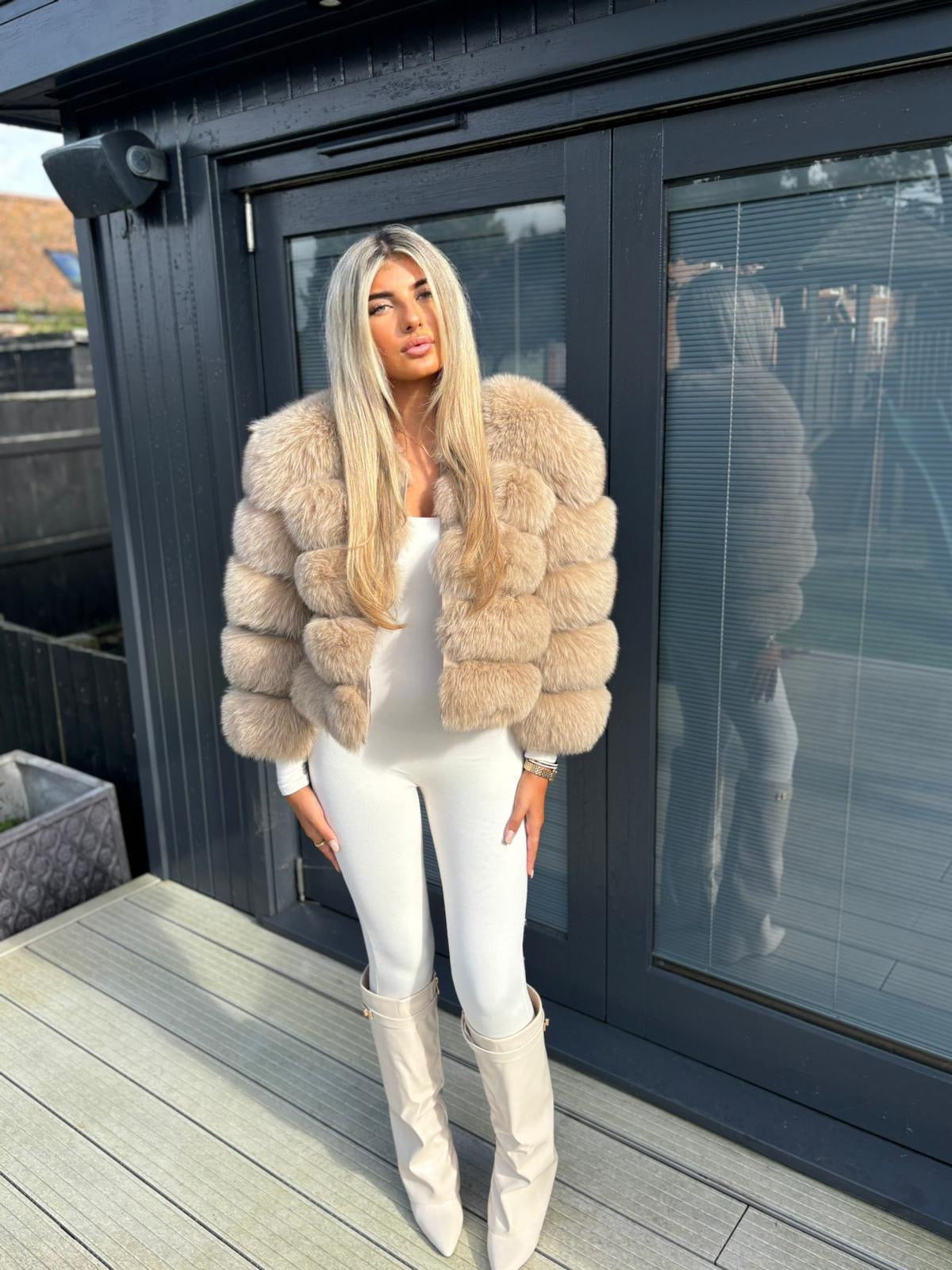 Mocha brown fur coat