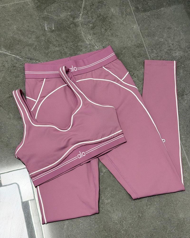 Pink &  white leggings set
