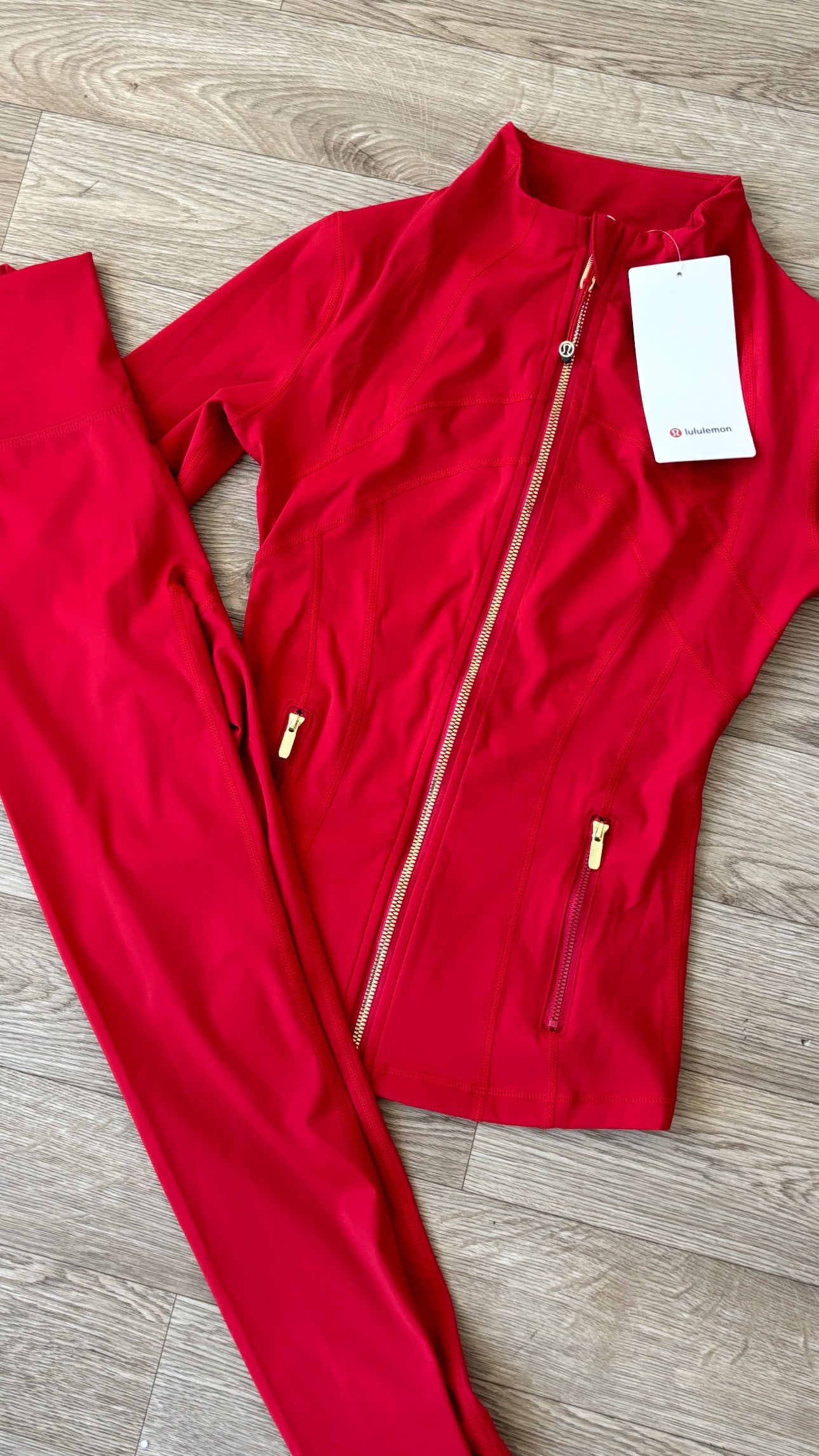 Red Zip Up jacket & leggings set