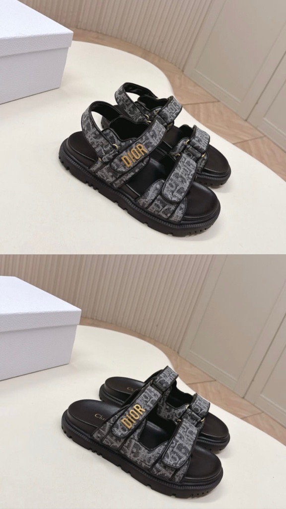 black & grey sandals