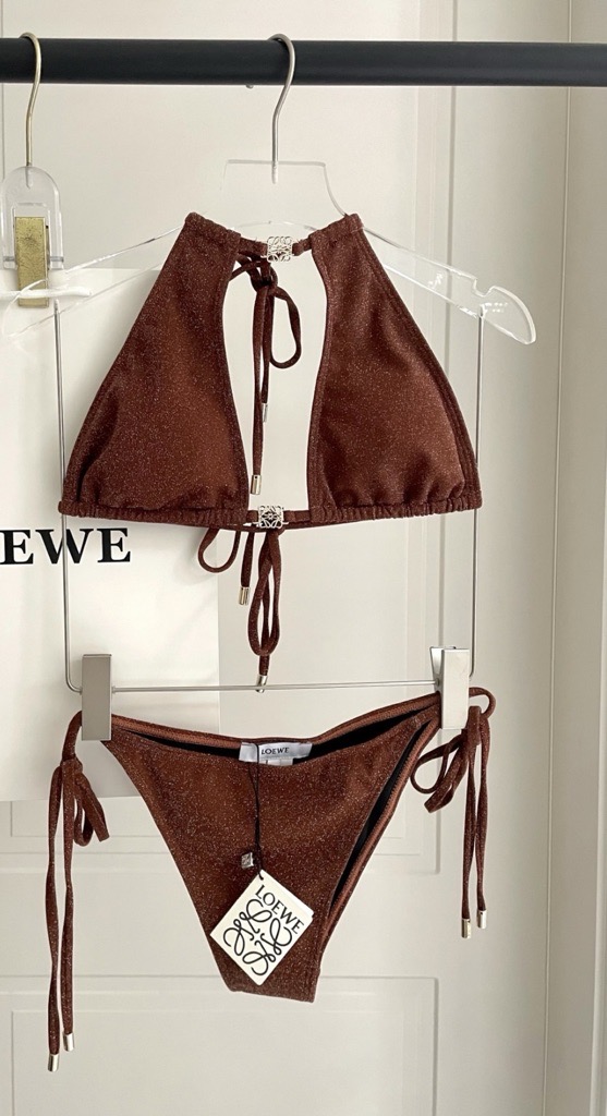 chocolate brown tie up bikini