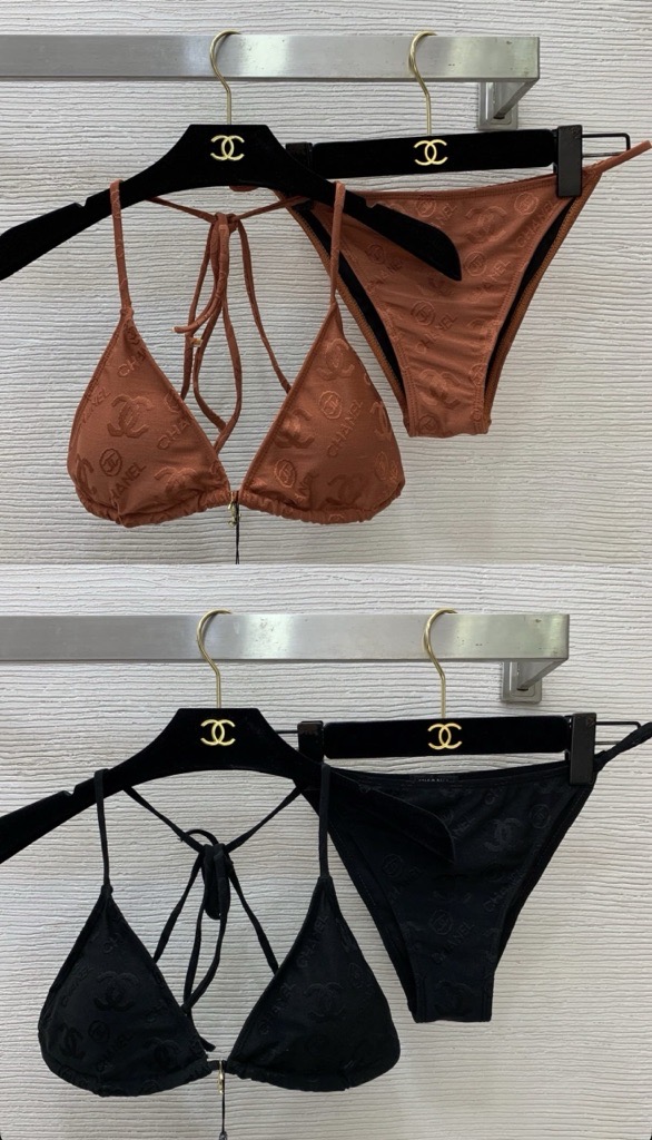 black & brown bikinis