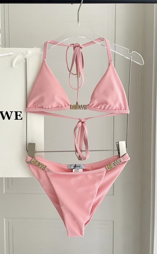 pink tie up bikini