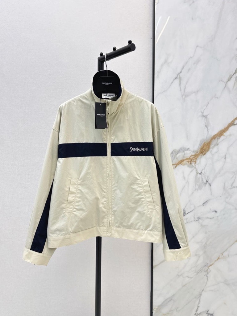 beige & black jacket