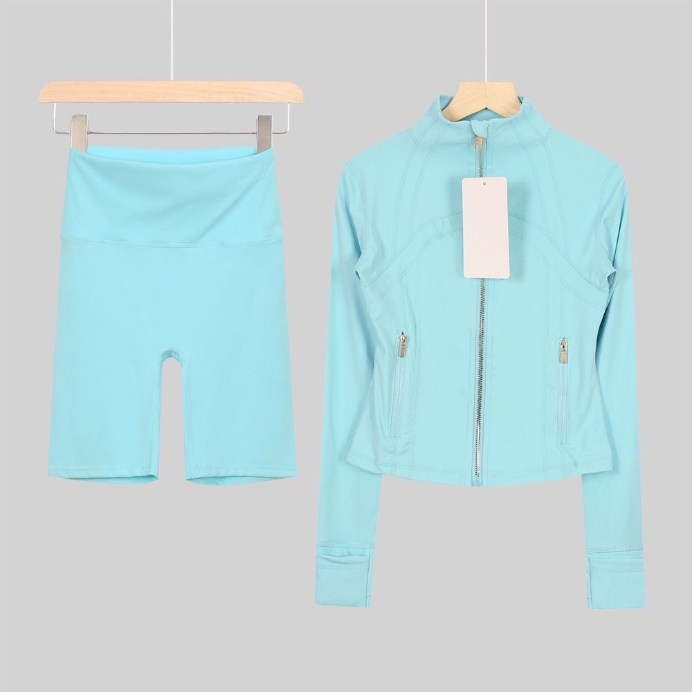 Tiffany blue zip up & shorts set