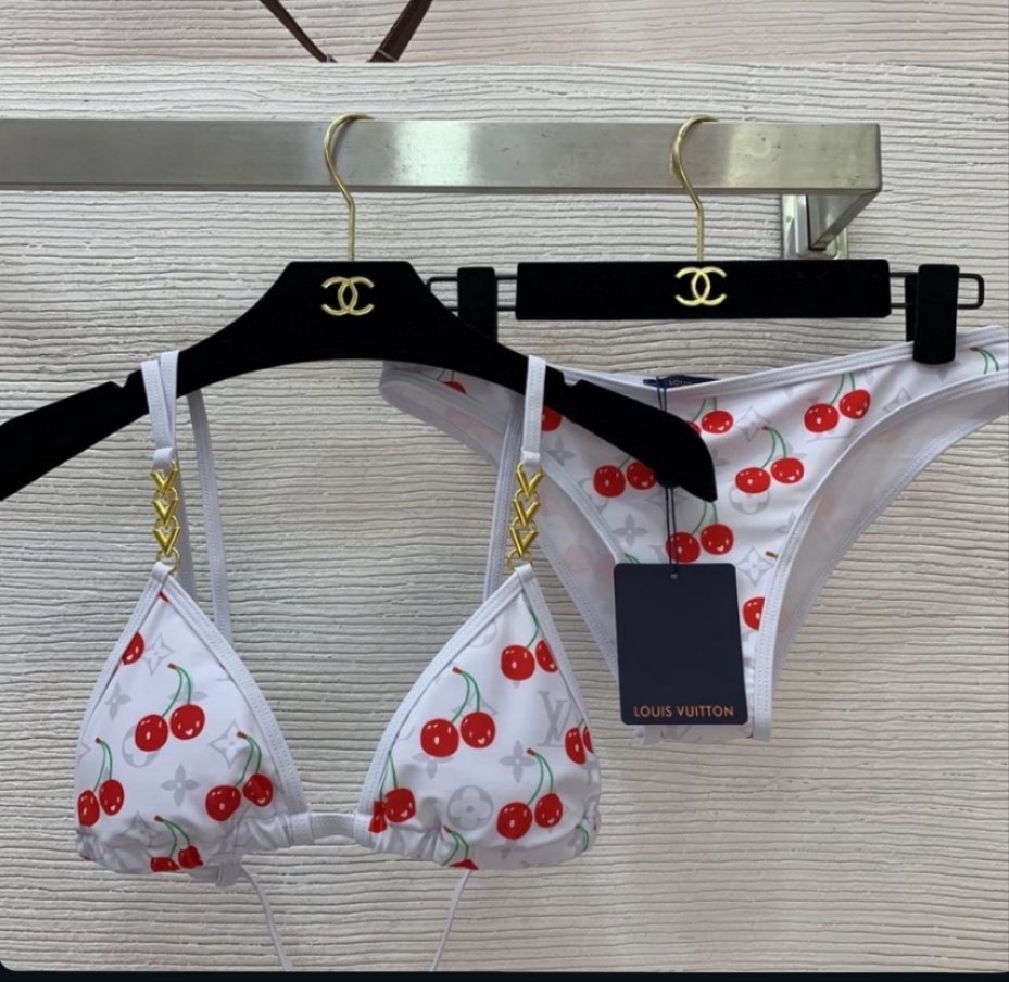 white & red bikini