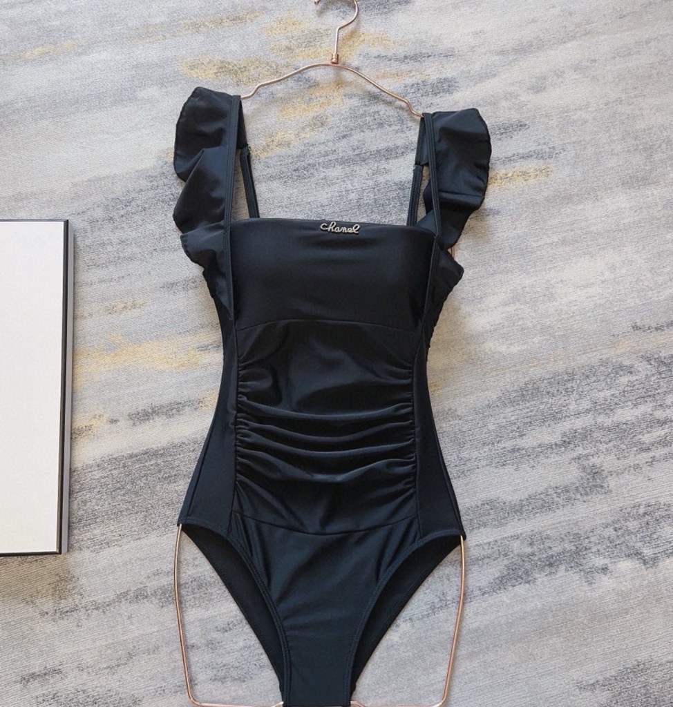 black frill swimsuit