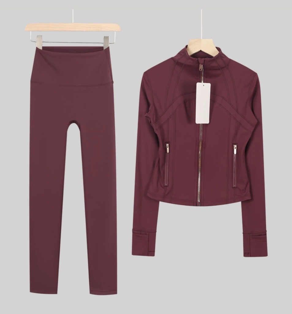 maroon & gold zip up sets