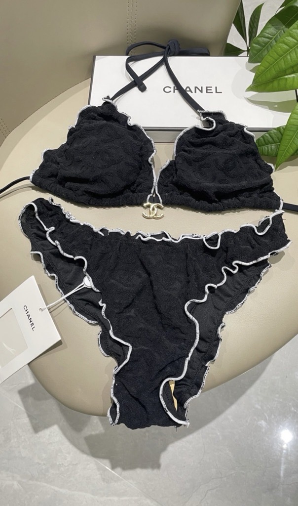 black frill bikini