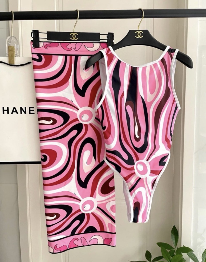 pink swimsuit & wrap