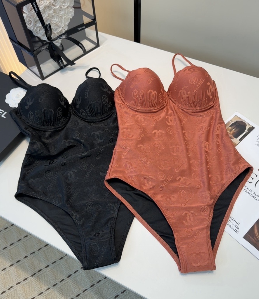 black & copper swimsuit