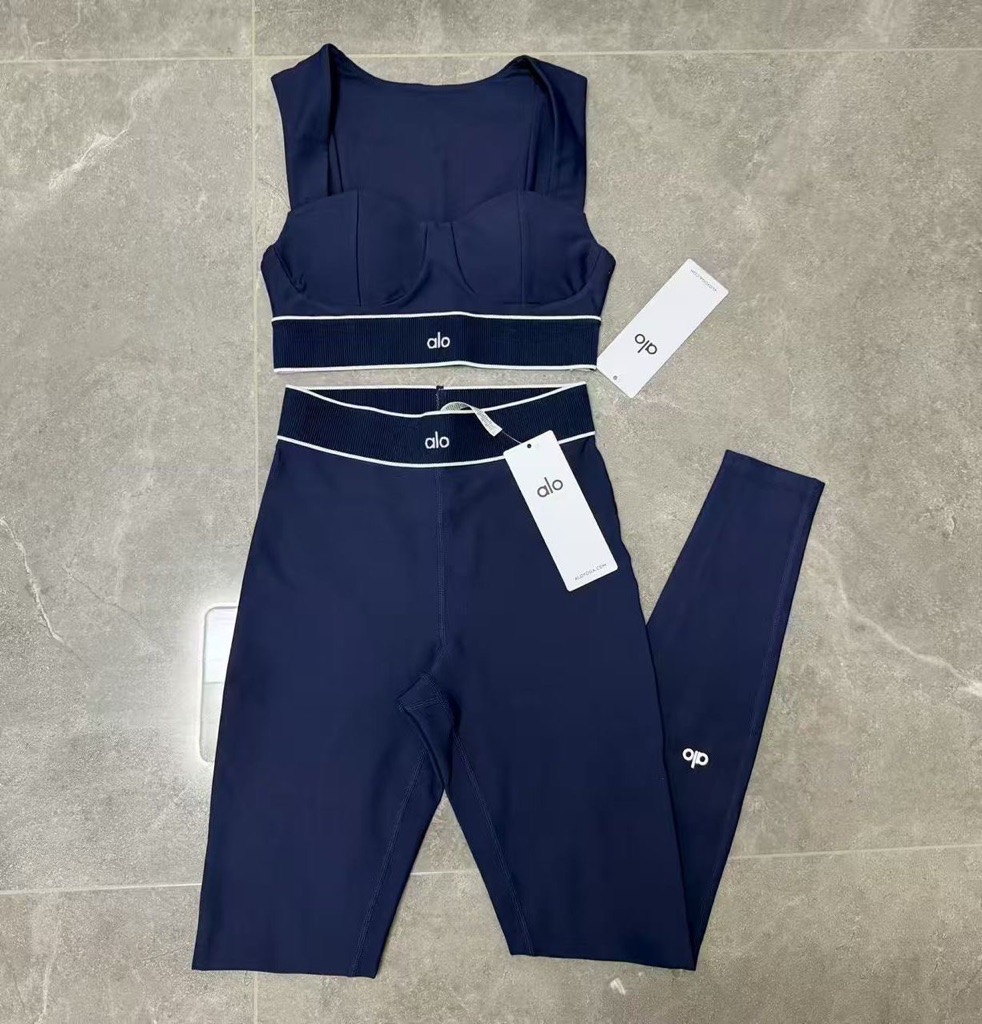 navy & white leggings set
