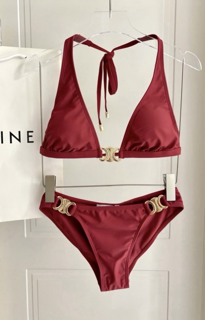 red & gold bikini