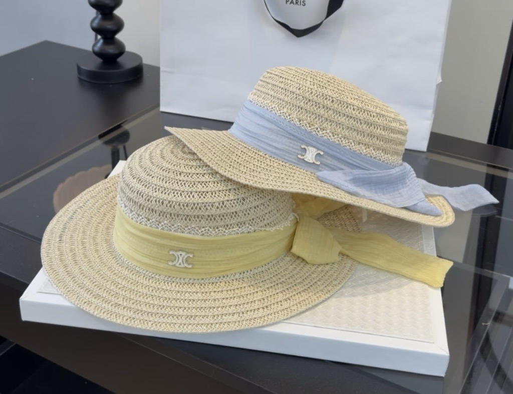 lemon & baby blue hat