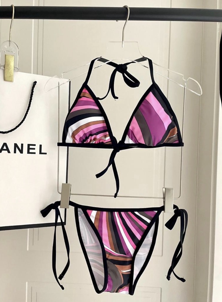 purple & black bikini
