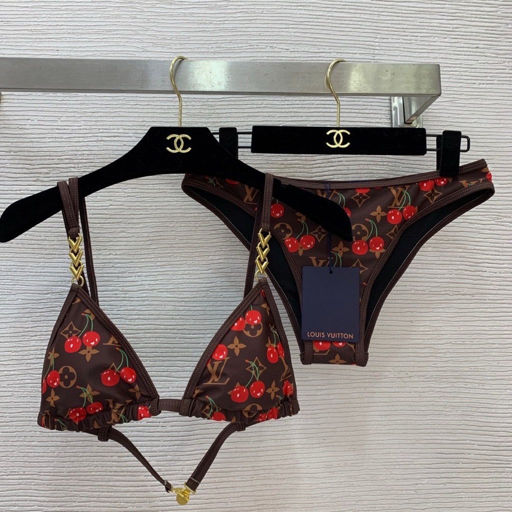 brown & red bikini