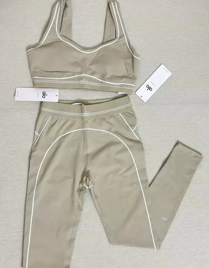 beige leggings set in stock