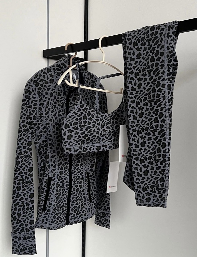 grey leopard print 3 piece set