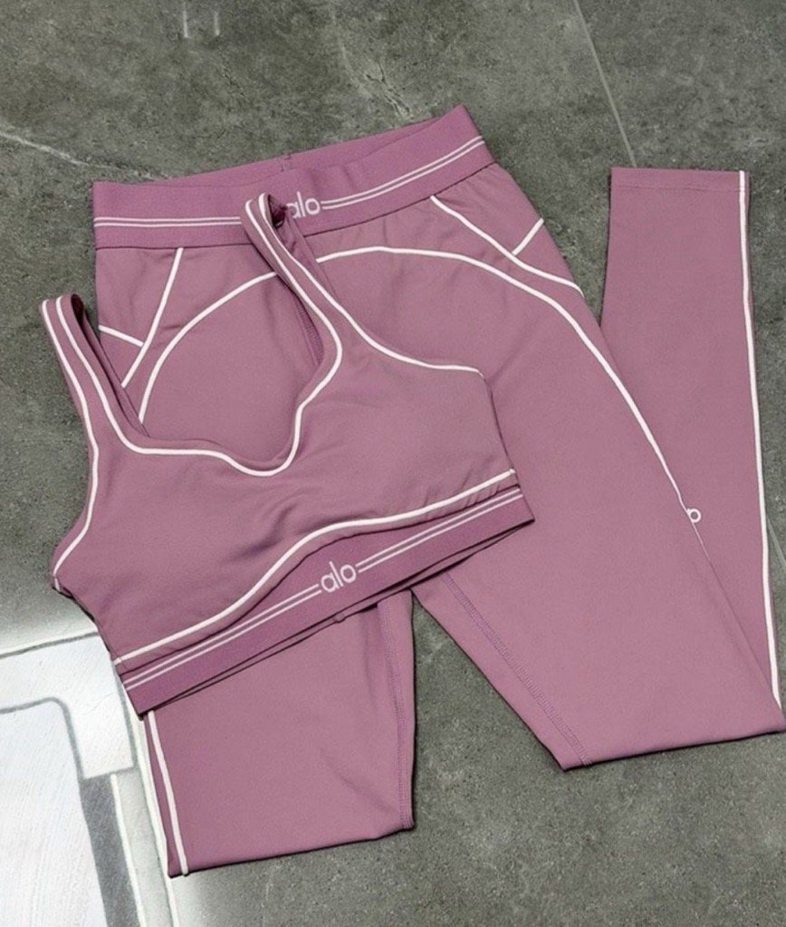 Dusty pink leggings set in stock