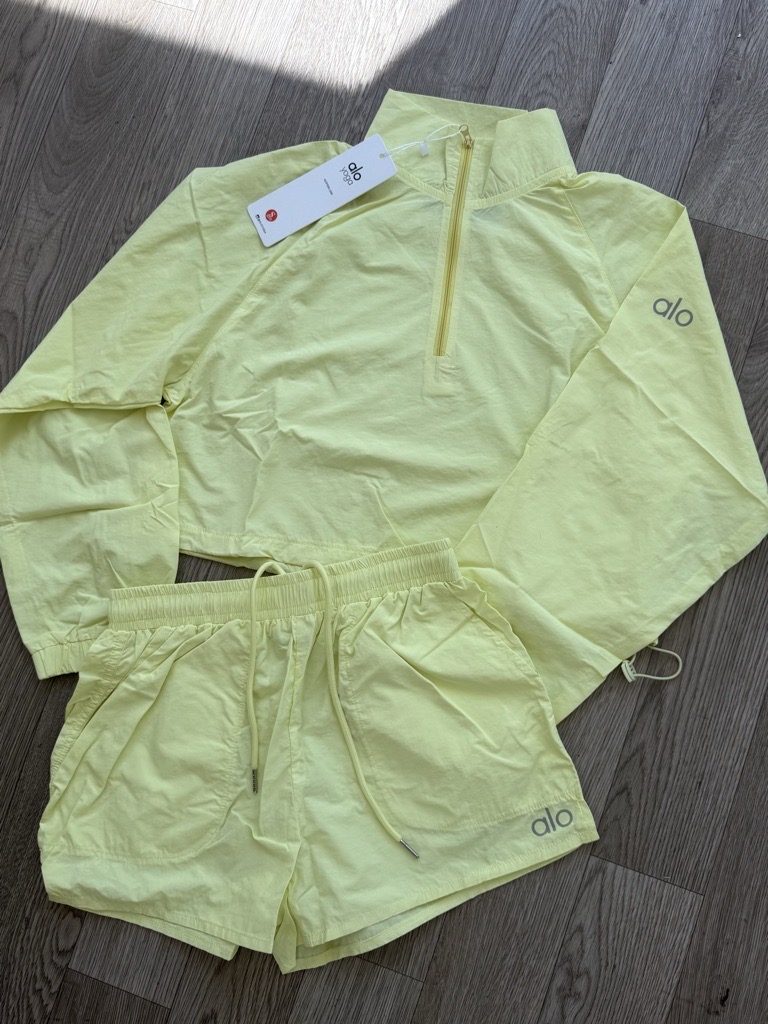yellow 3 quarter zip set