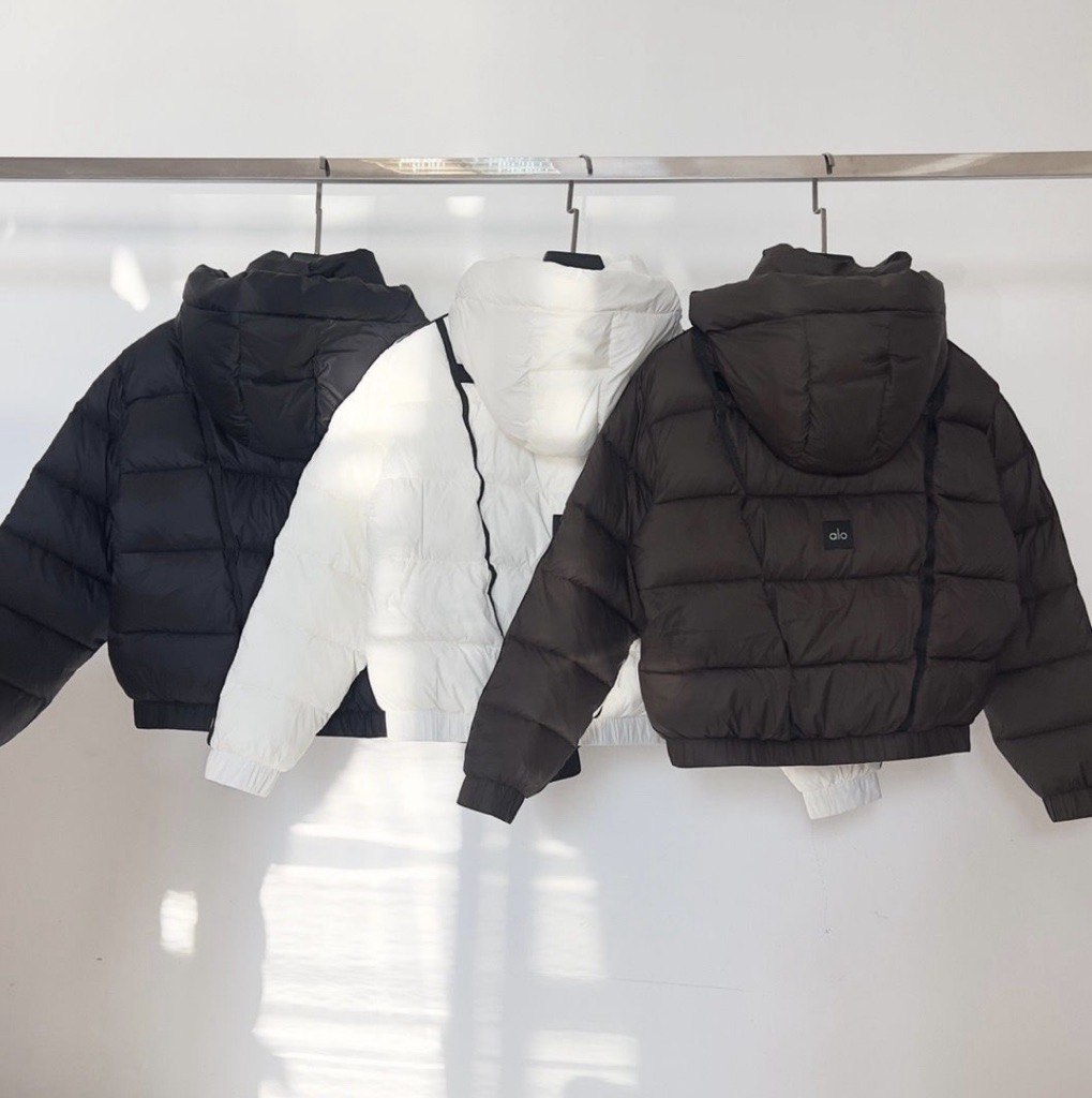 black, white & chocolate brown puffers