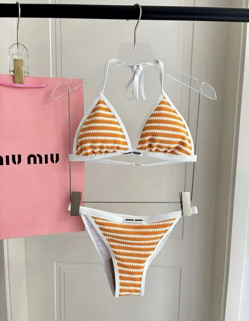 Orange & white bikini