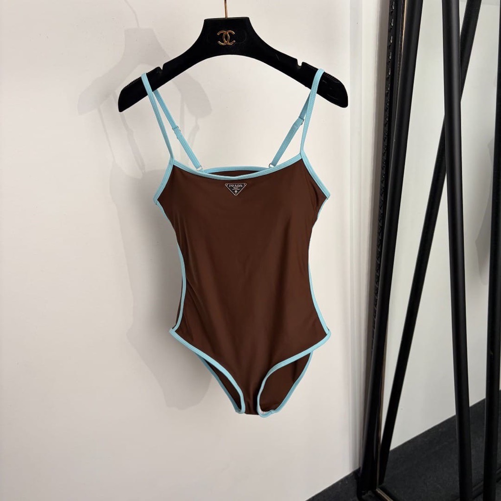 brown & blue swimsuit