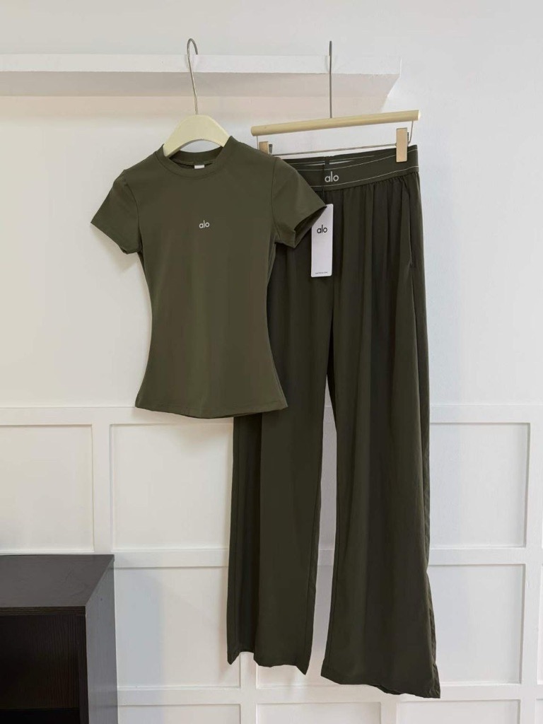 khaki top & trouser set