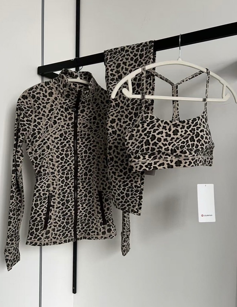brown leopard print 3 piece set