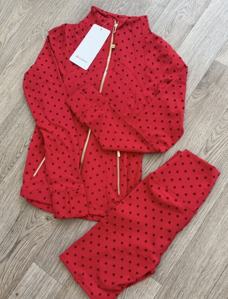 red polka dot shorts set