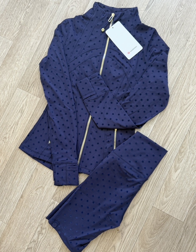 navy & gold polka shorts set
