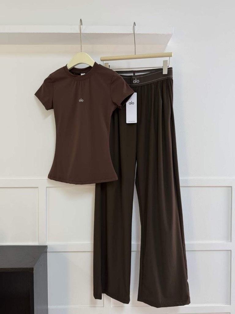 chocolate brown top & trouser set